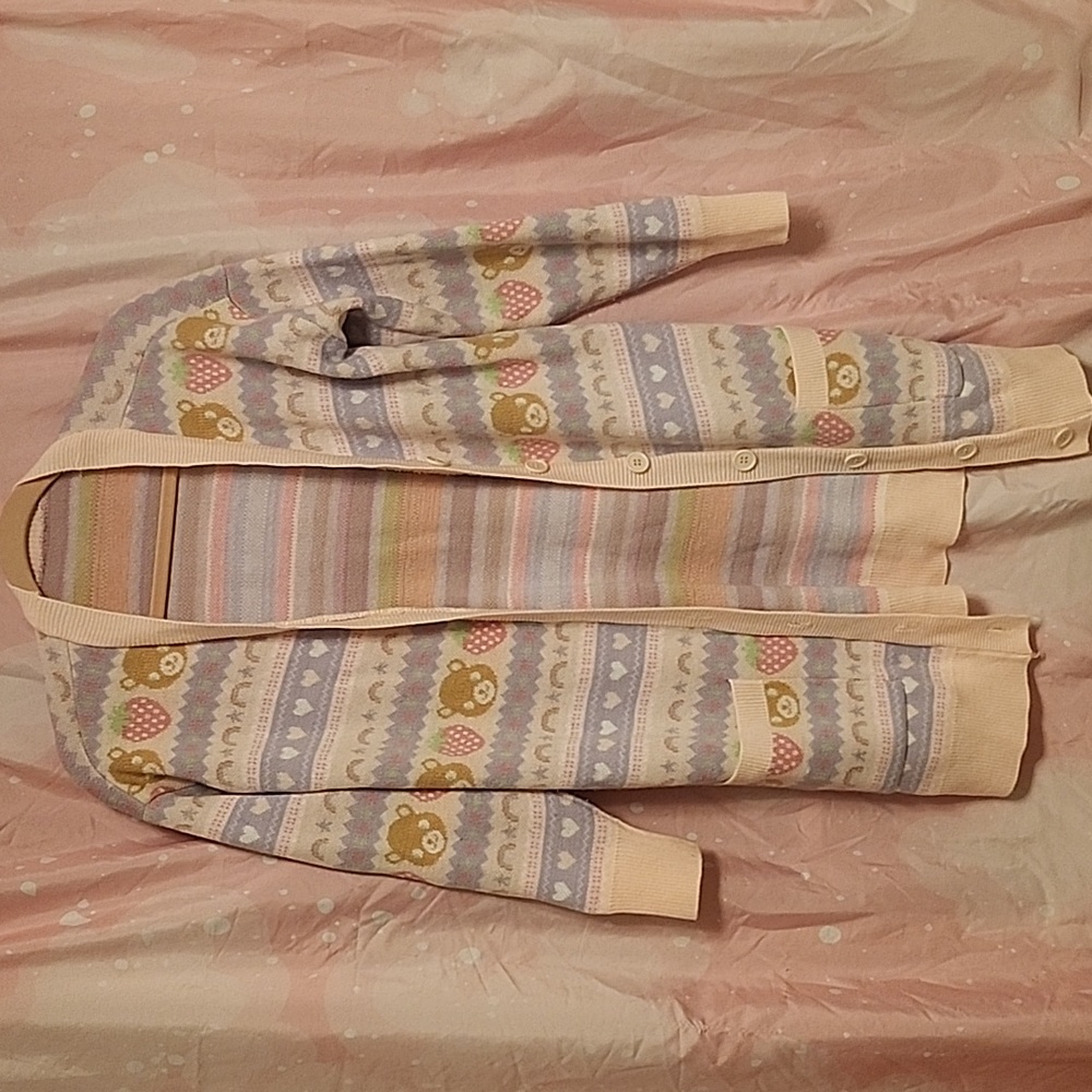 Teddy bear pastel cardigan hot topic
